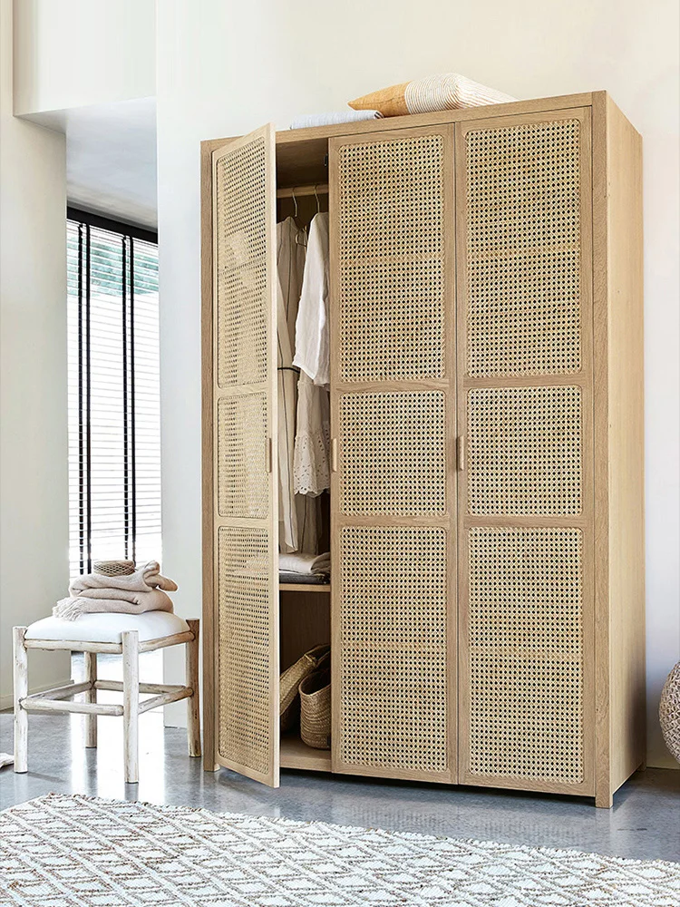 

Nordic Vine Vine Three Door Wardrobe Sample Room Solid Wood Storage Lockers Home Bedroom Large Wardrobe