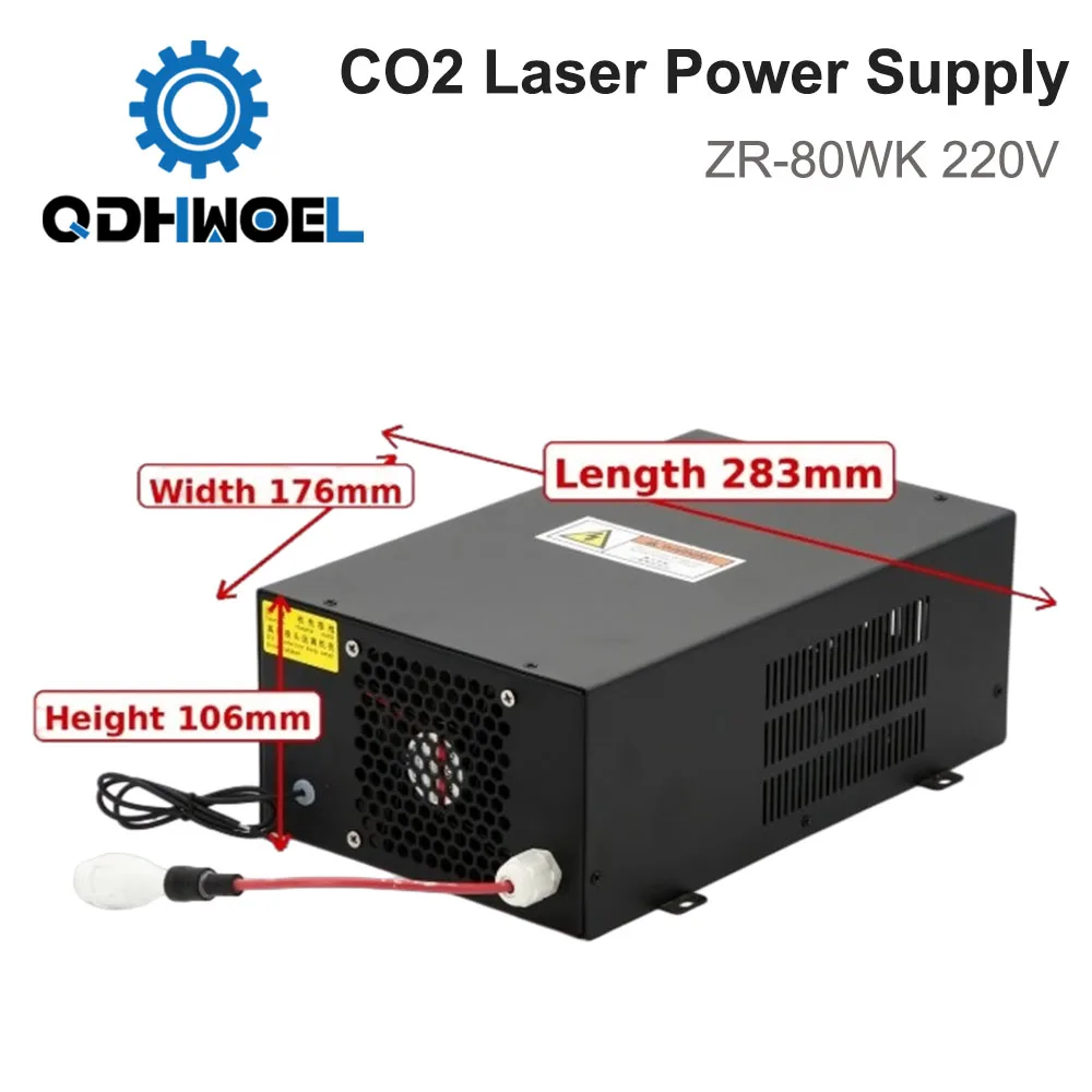ZR-80WK 80W CO2 Laser Power Supply 220V High Voltage PSU for CO2 Laser Tube Engraving Cutting Machine Parts