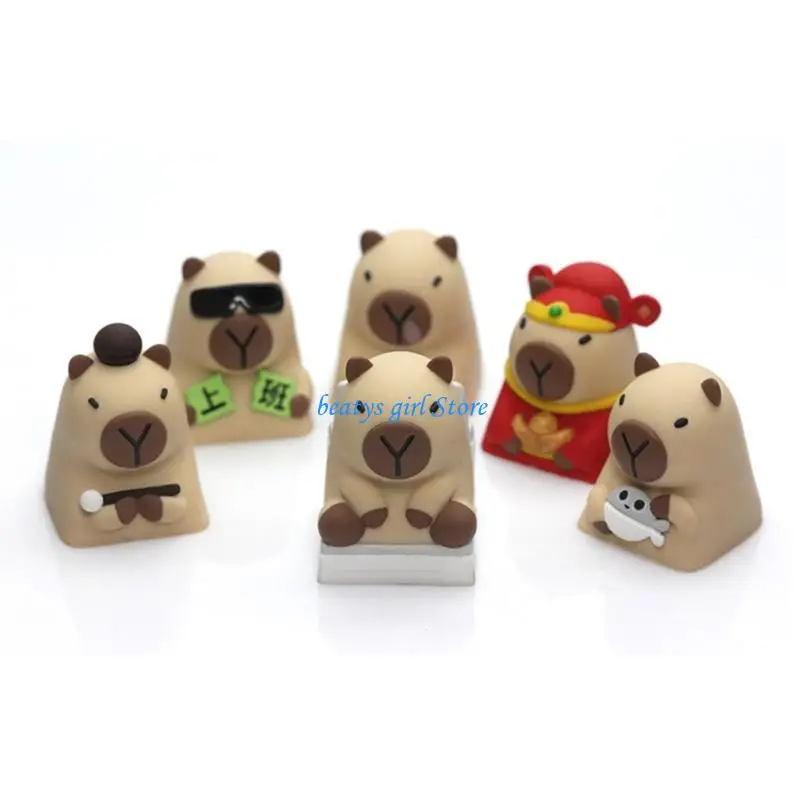 

C7AB Handcrafted Capybara Resin Keycaps Highly Glossys Finish Ergonomic designs Caps For Mechanical Keyboards Enthusiasts