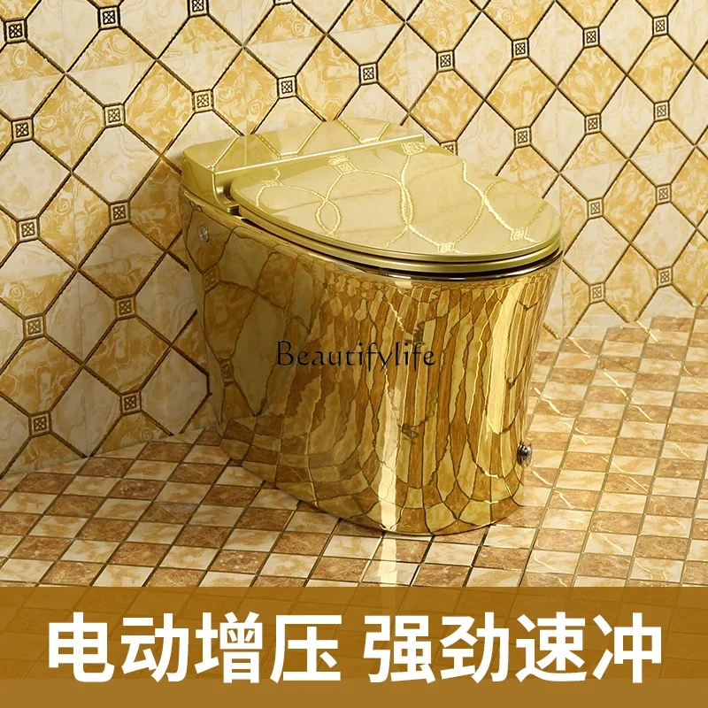 

yj32Golden toilet tankless European toilet