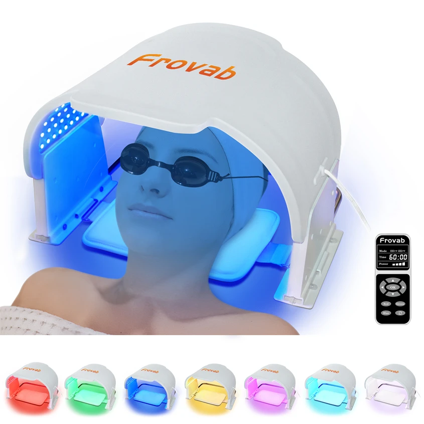 

Portable 7 Colors Red Light Therapy Face LED Mask 660nm Acne Blue Light Therapy LED Photon LED Therapy Wrinkle Reduce Firming