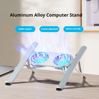 Adjustable Laptop Cooler Base Stand Dual Fan Foldable Laptop Cooling Pad Portable Notebook Stand for Macbook Tablet Cooler
