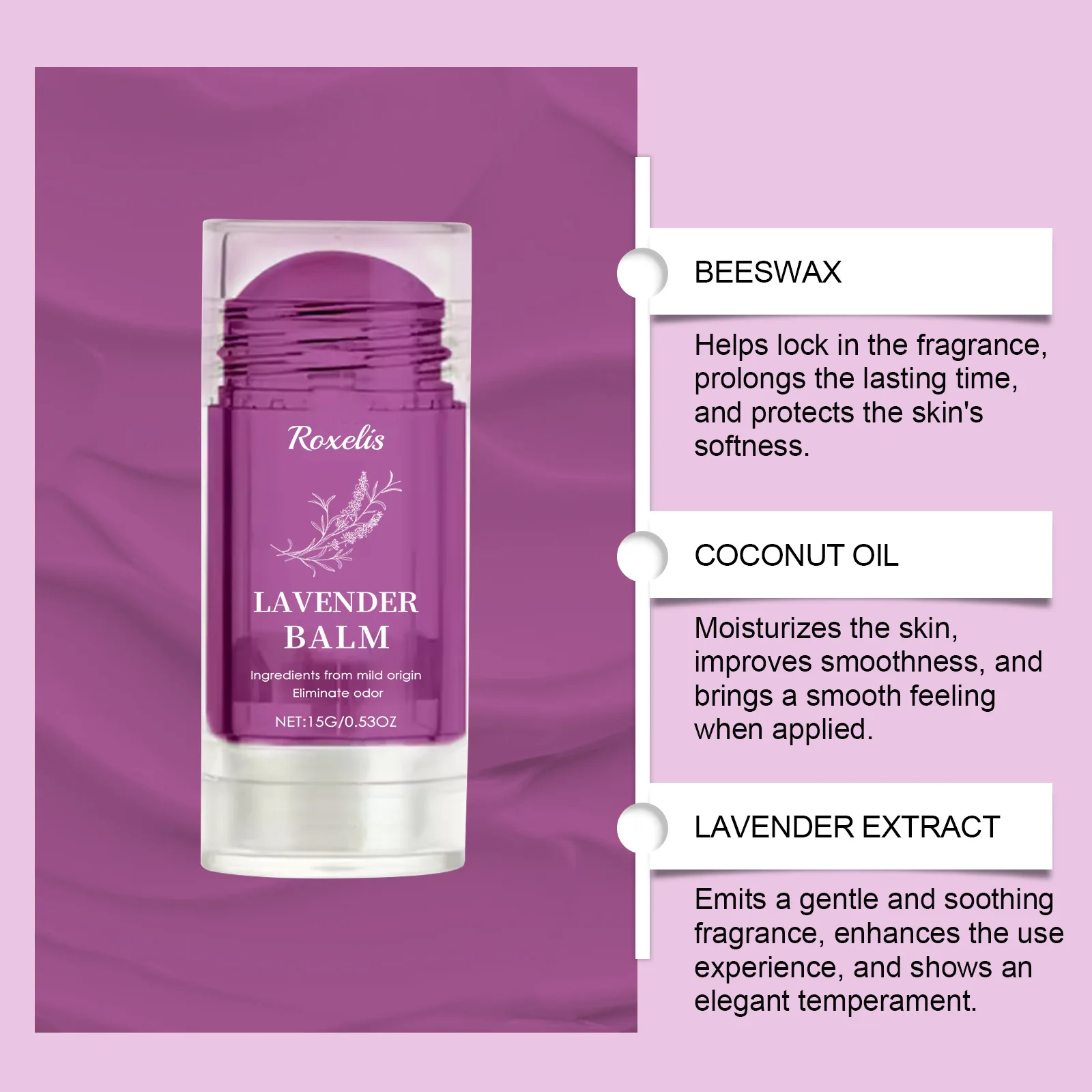 Portable Lavender Fragrance Balm Charming Pheromone Light Flower Scent Deodorant Natural Plant Lasting Parfum For Elegant Ladies