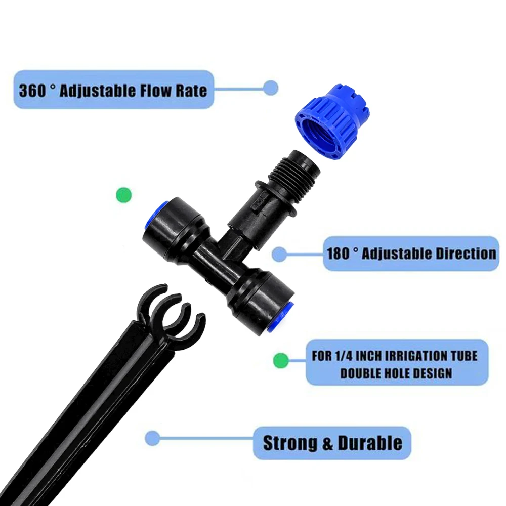 10-30M Automatic Irrigation System with 1/4 Drip Irrigation Kit Quick Connect Garden Watering System for Raised Bed Watering