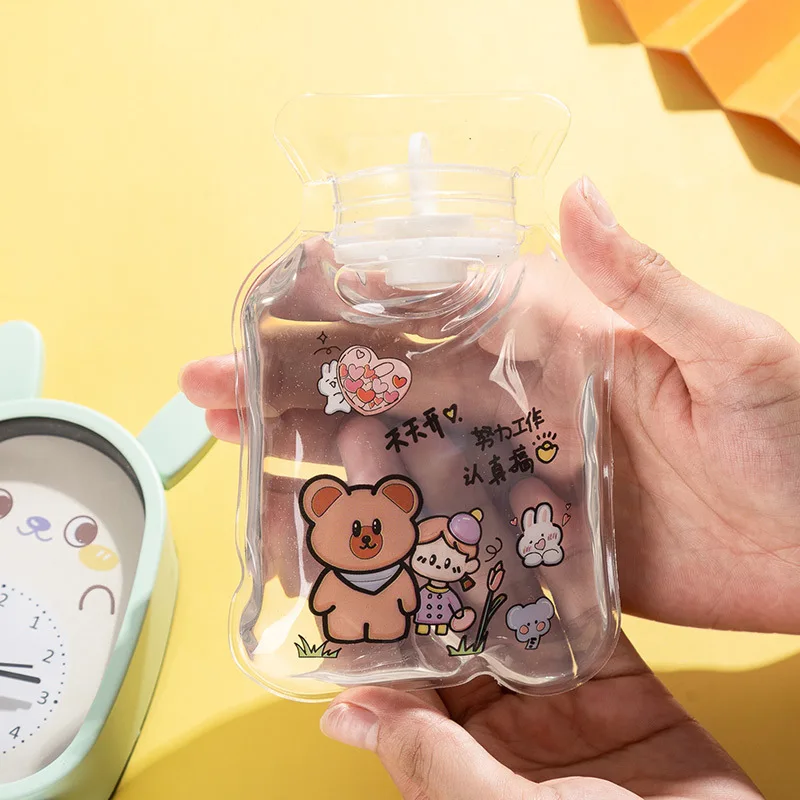 Cute Water Injection Hot Water Bag Wholesale Cartoon Pvc Hand Warmer Treasure Printed Winter Gift Small Warm Water Bag