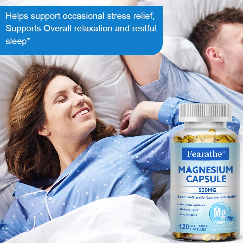 

High-Absorption Magnesium Complex Supplement 500mg - Dietery Supplement Stress & Anxiety Relief, Brain Sleep Muscle Support