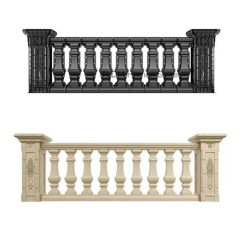 Garden Roman Exterior Column Mold Wall Balcony with Fence Mold Villa European Building Privacy Fence Cement Cast-in-place Mold L