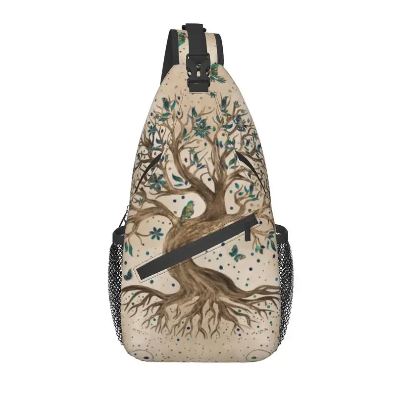 Tree Of Life Yggdrasil Sling Chest Bag Customized Norse Crossbody Shoulder Backpack for Men Traveling Daypack