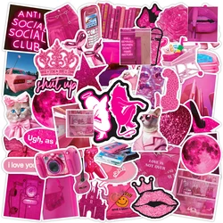 Autocollants Barbie Kawaii pour filles, autocollants de dessin animé, valise de scrapbooking, jouets de décalcomanie graffiti JEBike, rose, style ins, 10 pièces, 30 pièces, 50 pièces