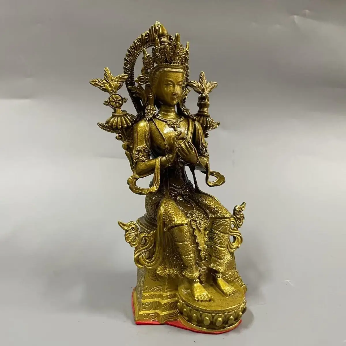 Tibetan Buddhism Maitreya Buddha Statue Vintage Maitreya Qiangba Fo Sculpture Home Altar Worship Decor