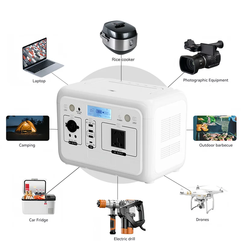 

Hot Sale 500 Watt Portable Mini Power Bank Multifunctional Solar Panel Charging Station with Picnic Jump Starter