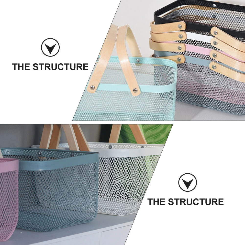 

Storage Basket Sturdy Long Use Wear Resistance Home Office School Organizer Container Metal Nordic Iron Baskets Compact