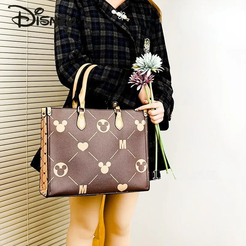 Disney Mickey New Women's Bag Luxury Brand Original 2-Piece Set Fashion Women's Handbag Cartoon Cute Tote Bag Large Capacity