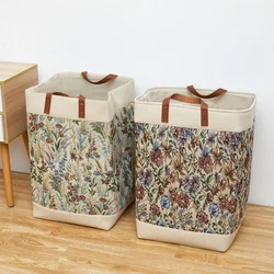 1Pc Large Capacity Cotton And Linen Folding Storage Basket, Dirty Clothes Basket, Used For Clothing, Toys, Sundries Storage