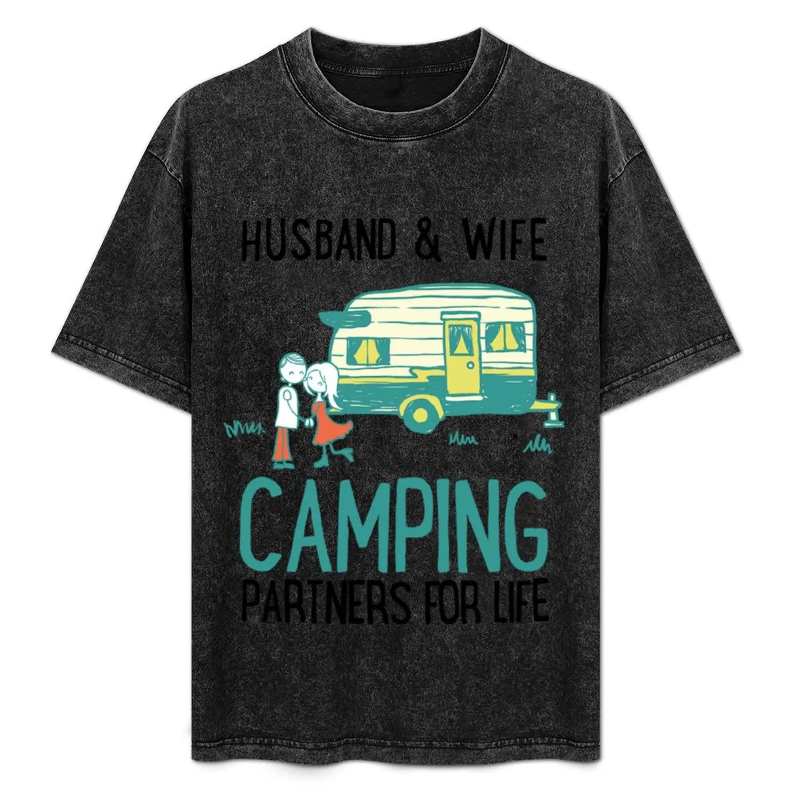 

Husband and Wife Camping Shirts and Tops T-Shirt Trendy Pattern T-Shirt for Men