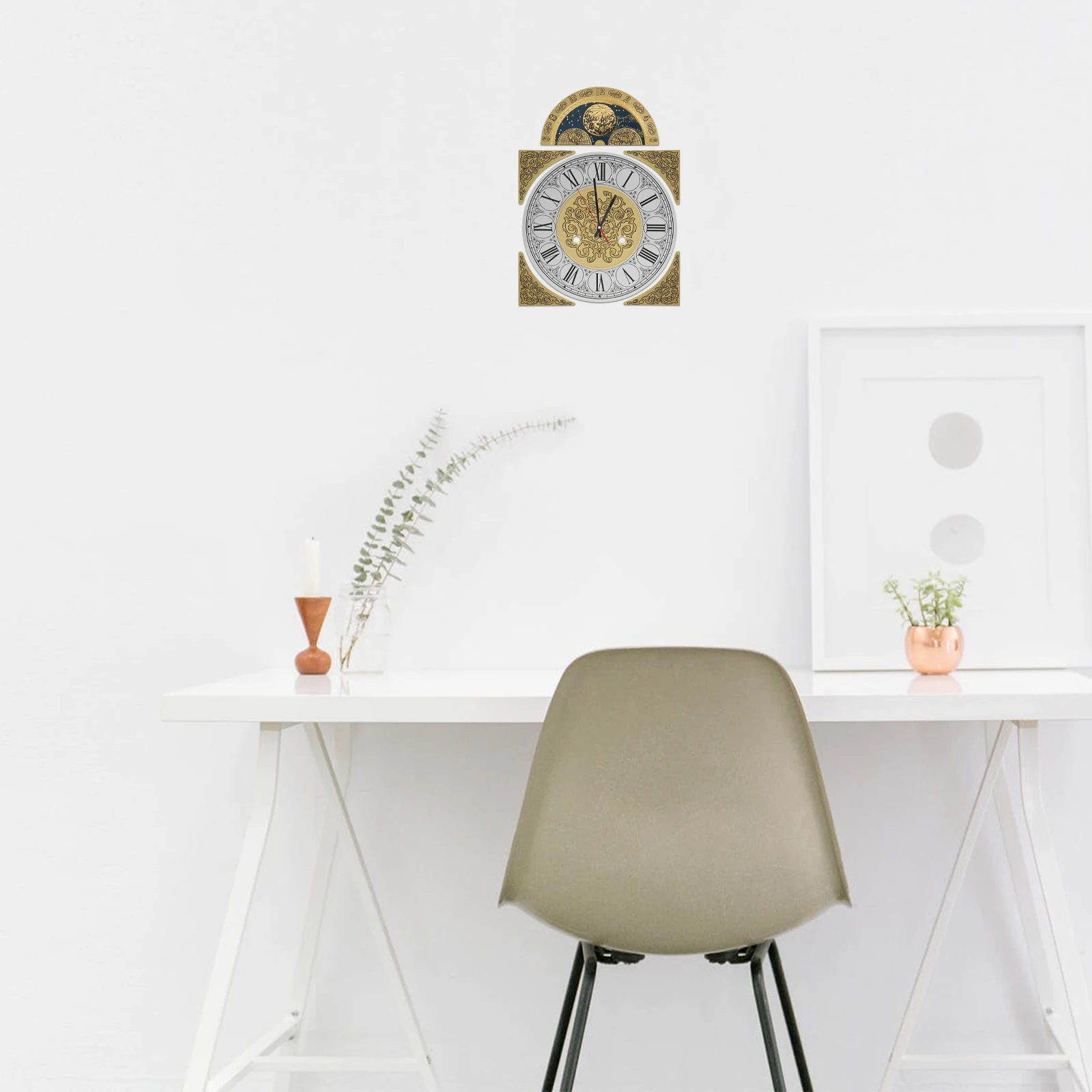 

Metal Clock Dial with Arabic Numerals for DIY Quartz Wall Clock Replacement Minimalist Design Functional and Elegant