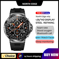 NORTH EDGE 1.85' HD Display Smart Watch Men 710mAh Large Battery Sports Fitness Tracker Heart Monitor Smartwatch For IOS Android