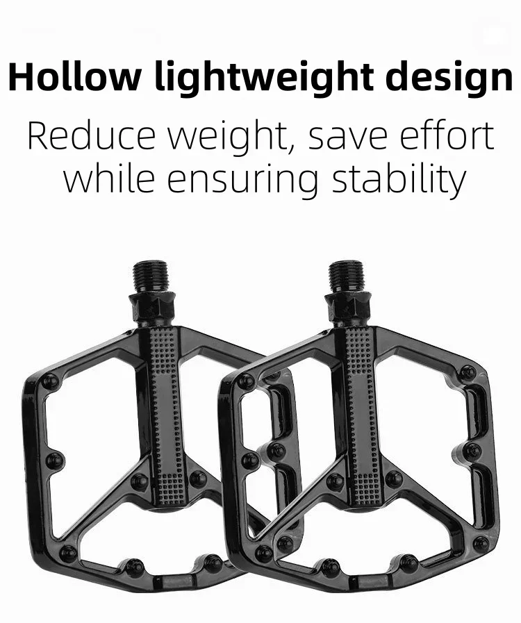 Compact and anti-slip aluminum alloy bicycle pedals, suitable for mountain and road bikes, classic pedals. Cycling accessories.