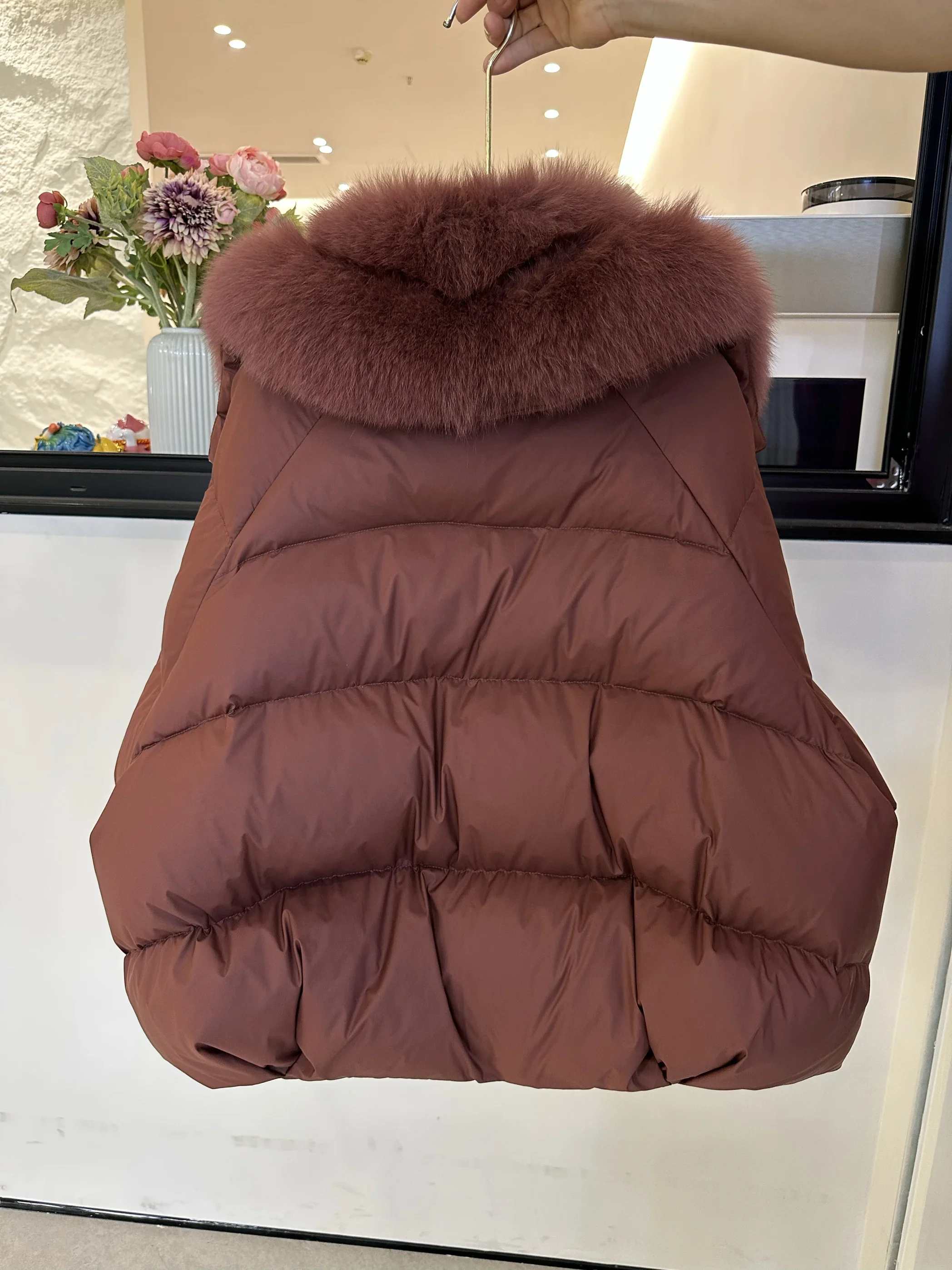 2024 New Women Winter Warm Natural Goose Down Jackets Real Fox Fur Collar Thick Female Outwear Coats Puffer Jackets