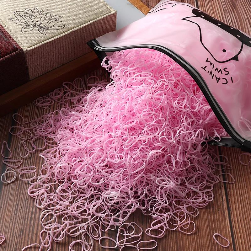 1000/2000 stücke Mädchen bunte Einweg Gummi elastische Haarband Krawatten Kinder Pferdes chwanz Halter Bänder Kinder Haarschmuck Ligen