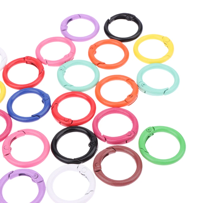 

10Pcs Metal O Ring Spring Clasps Openable Round Carabiner Keychain Bag Clips Hook Chain Buckles Connector DIY Accessories