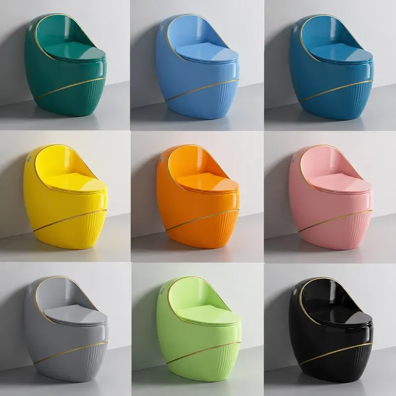 Wholesale Modern Grey Egg Shaped Toilet Siphon Flush Water Saving Compact Bathroom Fixture Light Luxury Style Household