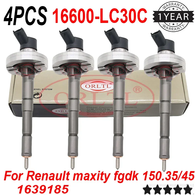 4PCS GENUINE DIESEL INJECTOR 16600-LC30C 16600LC30C  16600 LC30C For Renault maxity fgdk 150.35/NISSAN ORLTL