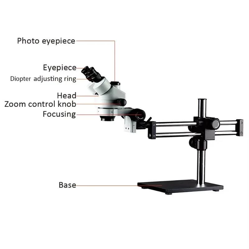 High-Definition Magnification Trinocular Stereo Microscope Repair Electronic Metal Bracket  38MP Digital Camera Display