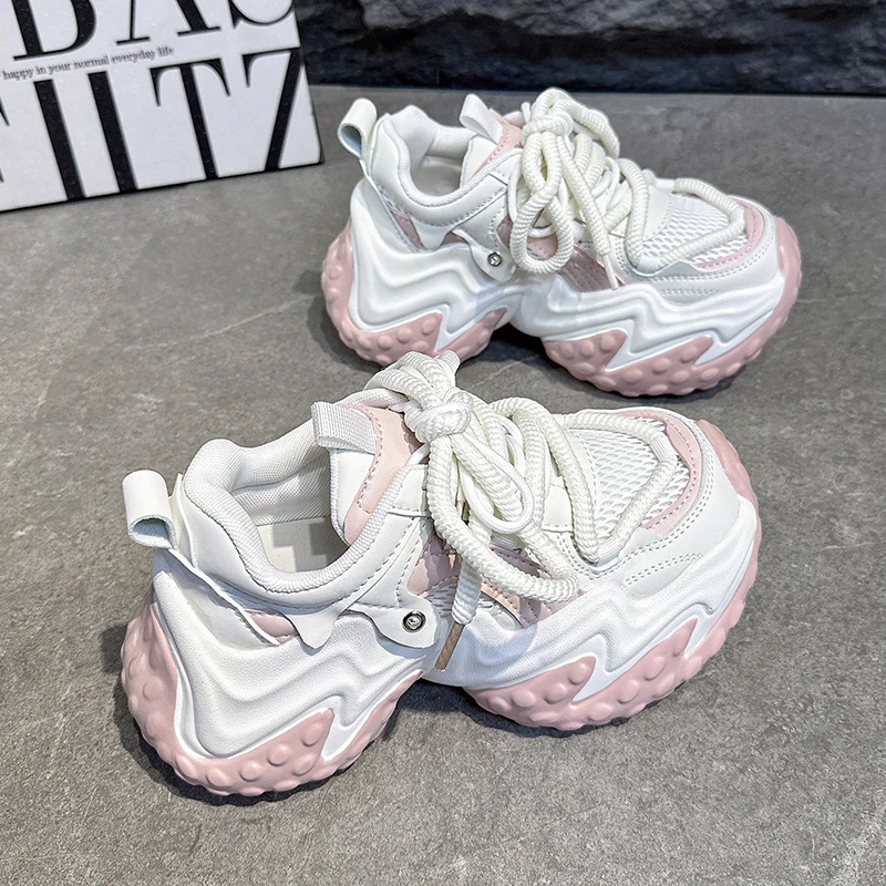 Thick-soled and Elevated Women's 2026 Summer Mesh Small-sized Casual Sports Shoes