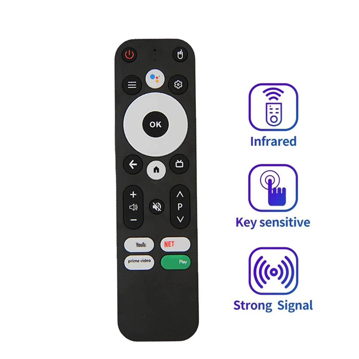 A97TReplace Remote Control Suara untuk MECOOL KM2 KM2 PLUS ONN Android 4K UHD TV Box Bluetooth Suara Remote Hitam