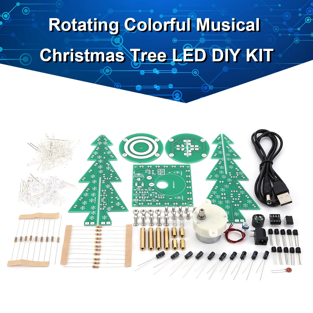 DIY 3D Christmas Tree Soldering Practice Electronic Science Assemble Kit Christmas Decor 37 LED Lights Flashing Light DIY Kit