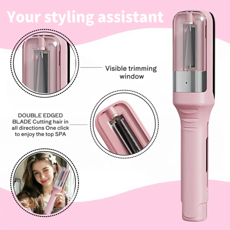 

2-in-1 wireless charging hair clipper, hair care and split treatment, electric hair trimmer, compact design split trimmer