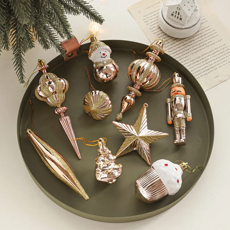 

Christmas Decorations Party Plating Tree Pendants Rose Gold Sequins Conch Accessories Pentagram Small Gifts Pendants Supplies