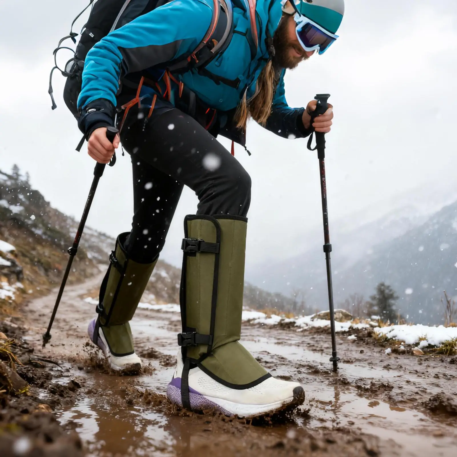 في الهواء الطلق الساق الجراميق مقاوم للماء ثعبان غطاء مقاوم تنفس ثعبان الحرس للرجال النساء تشغيل الشتاء التزلج الثلوج الأحذية البحوث #3