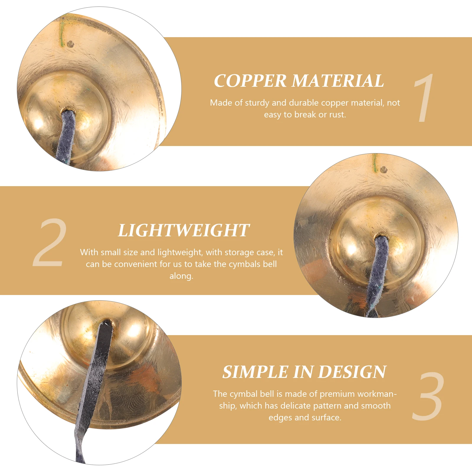 

Instrument Cymbals Chime Finger Copper Percussion Music Bells for Adults