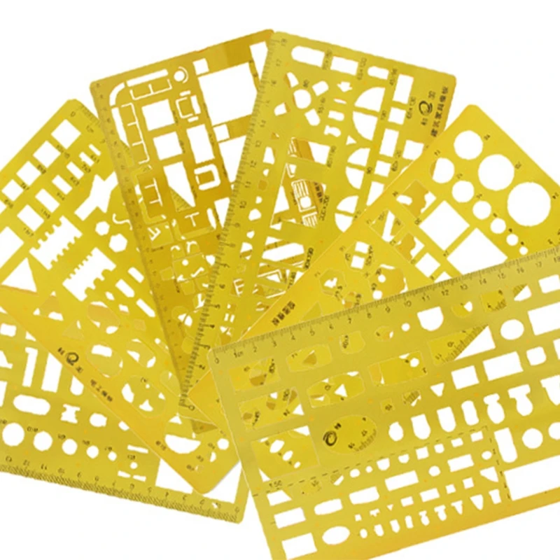 Modelo de desenho geométrico desenho estêncil ferramenta de medição régua de plástico para arquitetura escritório estudo edifício de design