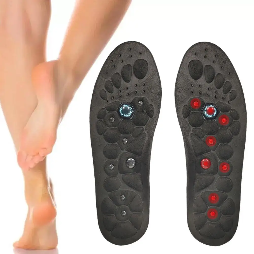 Premium Orthopedic Magnetic Therapy Insoles Arch Support Unisex Soft Rubber Therapy Pads Magnet Acupuncture Insoles Shoes H Y4p9