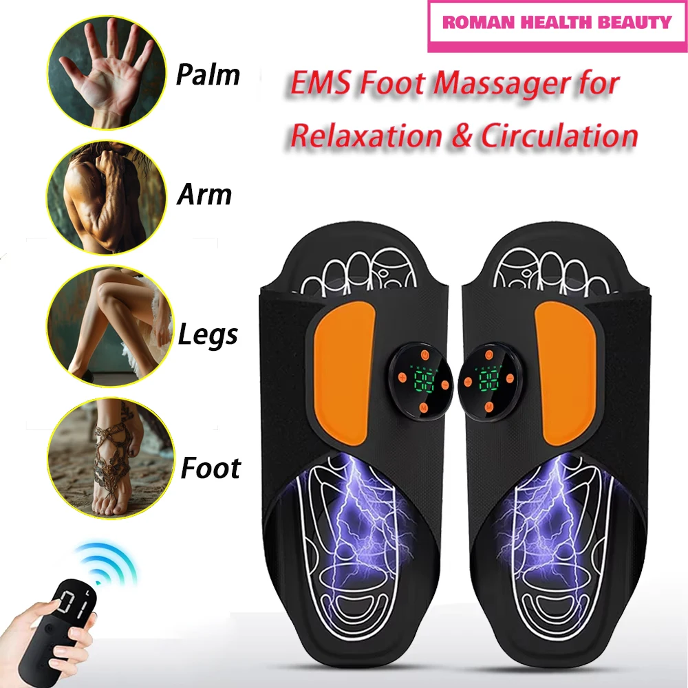 

EMS Foot Massager Pad Electric Foot Spa Machine, Muscle Stimulation Relaxation Tool, Circulation Booster, Portable Feet Massager