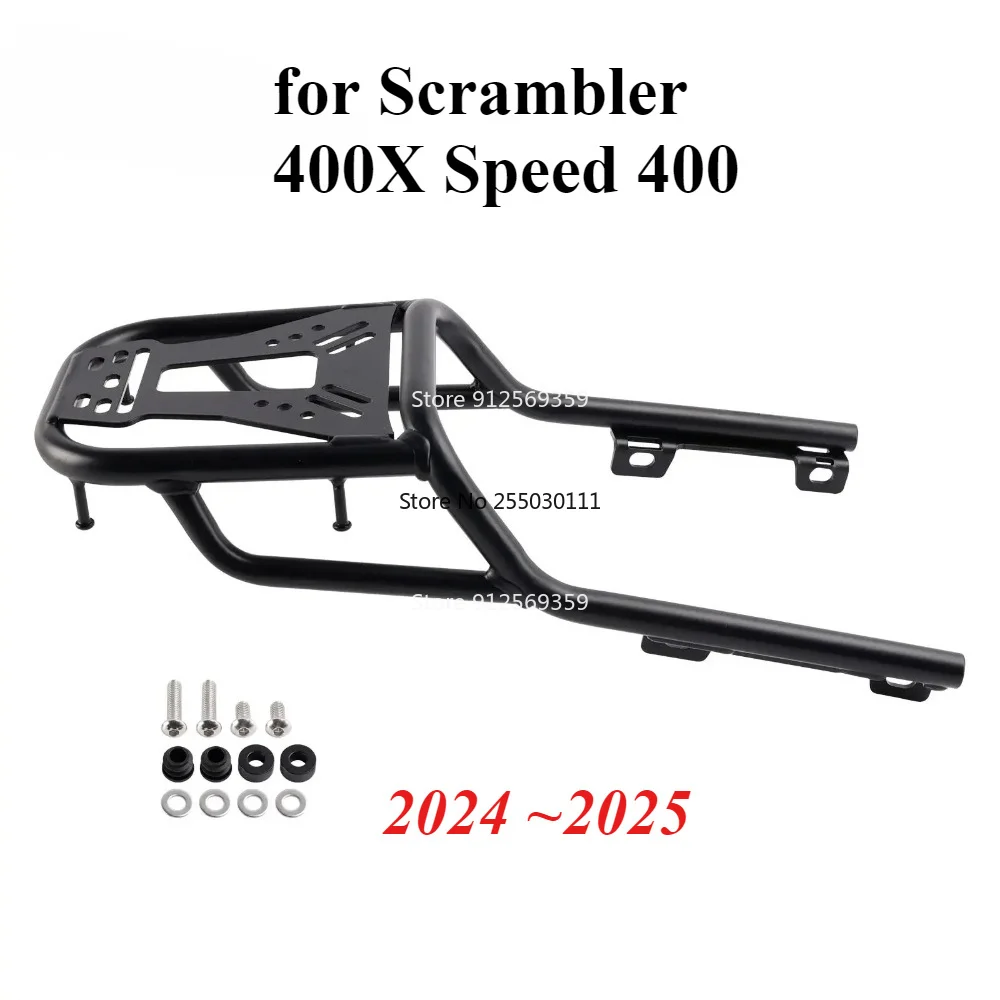 Black Rear Luggage Rack Carrier Fit for Scrambler 400X Speed 400 2024 2025