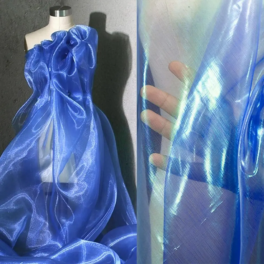 

Skirts Clothes Sewing Shiny Laser Tulle Transparent Thin Decor Voile Soft Tulle Cloth Wedding