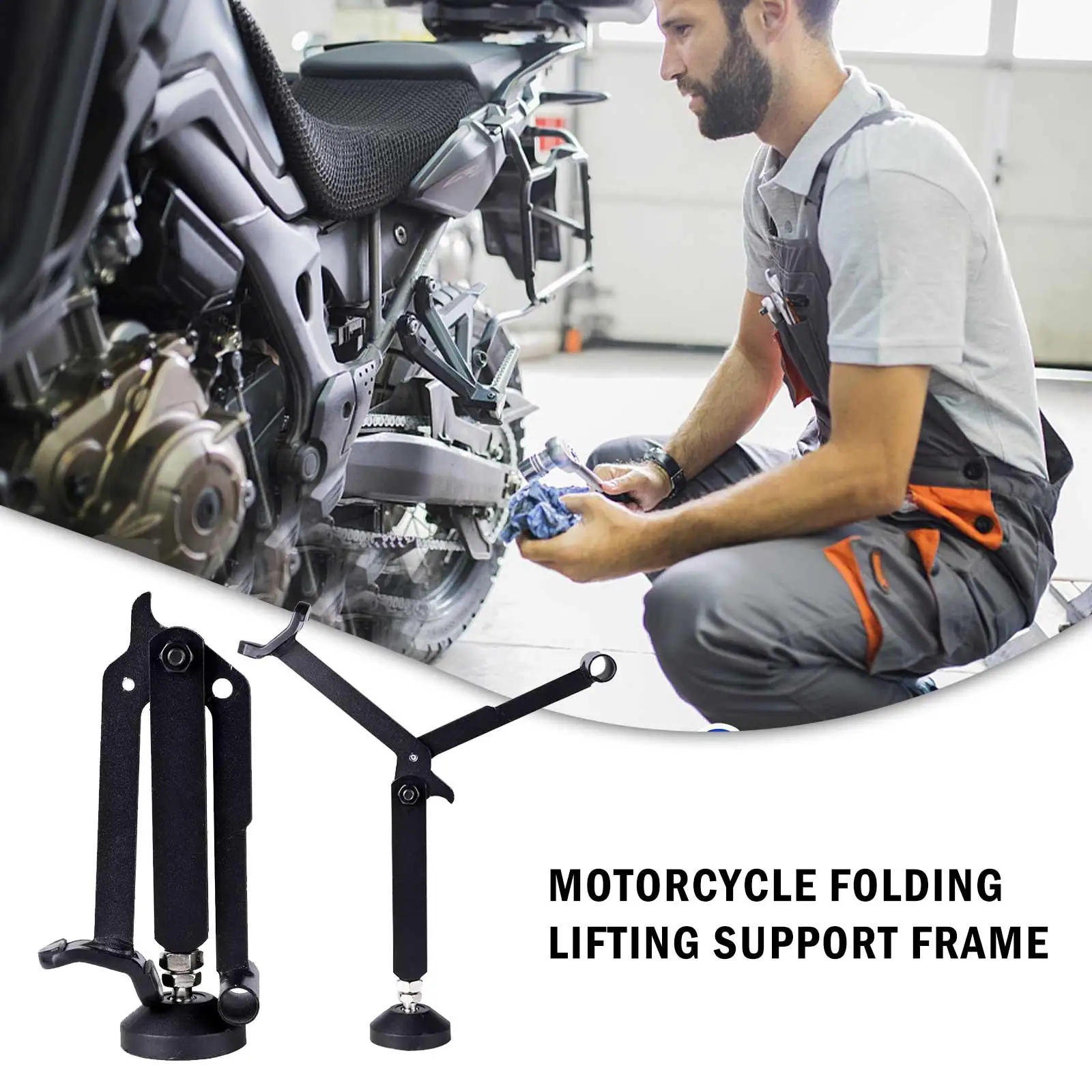 Motorcycle Folding Lifting Support Frame Foldable Heavy Lift Stand Stable Crane Frame For Motorcycle With Upgraded Armrest