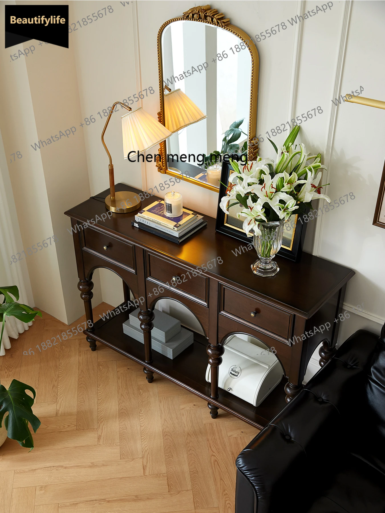 

A139 Home entrance cabinet American aisle cabinet retro living room storage decoration household side cabinet