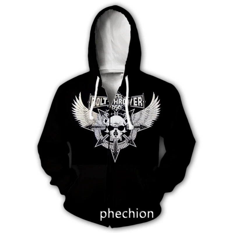 

phechion New Fashion Men/Women 3D Print Bolt Thrower Band Casual Zipper Hoodies Fashion Men Loose Sporting Zip Up Hoodies J19