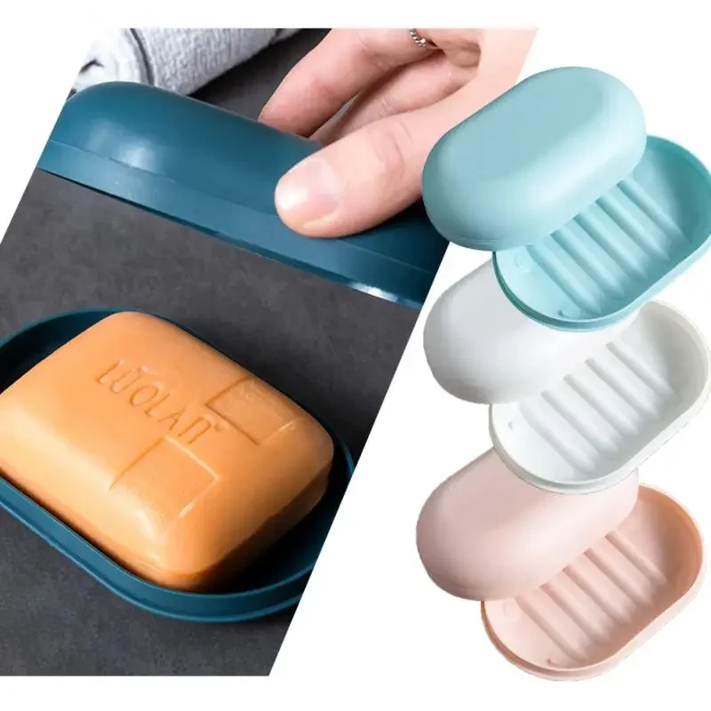 

Sealed Soaps Dishes With Lid Travel Compact Portable Soap Box Handmade Soaps Holder Draining Water Household Storage Soap Dishes