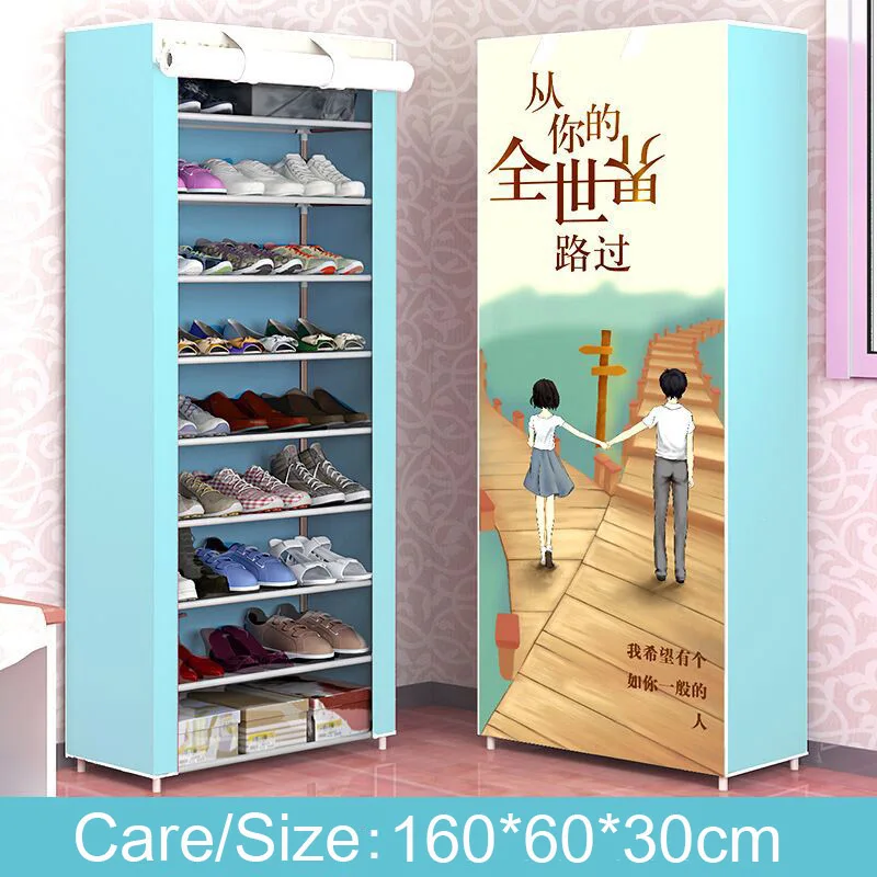 9 Layers Nonwoven Fabric Storage Shoe Rack Dustproof Home Furniture Entryway Saving Space Shoe Organizer Widen Shoe Cabinet