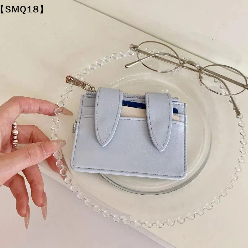 Cute Rabbit PU Leather Card Holder Kawaii Bunny Ear Design Multi Card Slots Portable Storage Card Bag Daily Travel Shopping【SMQ】