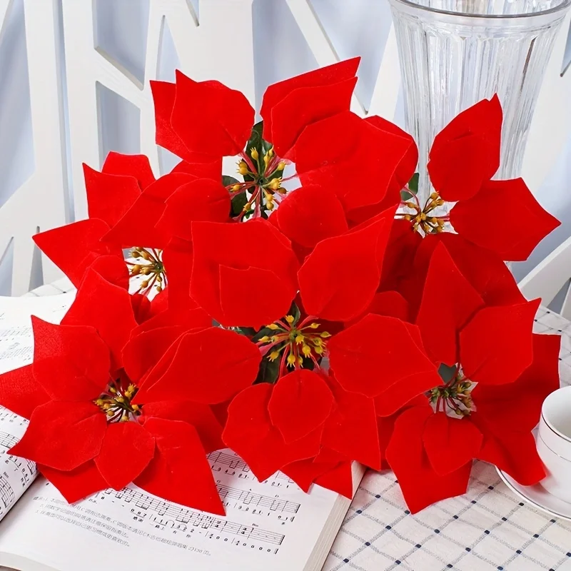 1 Stück 7-köpfiger, verschlüsselter 21-Blätter-Blumenstrauß für Valentinstag, Muttertag, künstliche Weihnachtsblume, Hochzeitsdekoration. – Detail 2