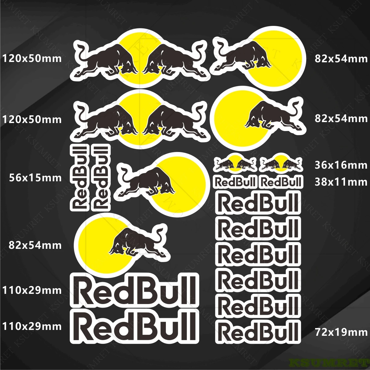 For Red Bull Motorcycle Stickers Logo Decal Emblem
