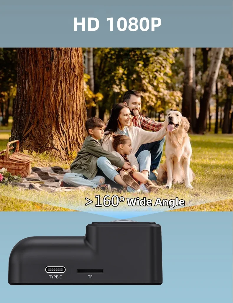 1080P Action Camera WiFi Connect 160° Wide-angle Anti-shake Outdoor Sports Camera Support OTG Function Action Camera for Vlog