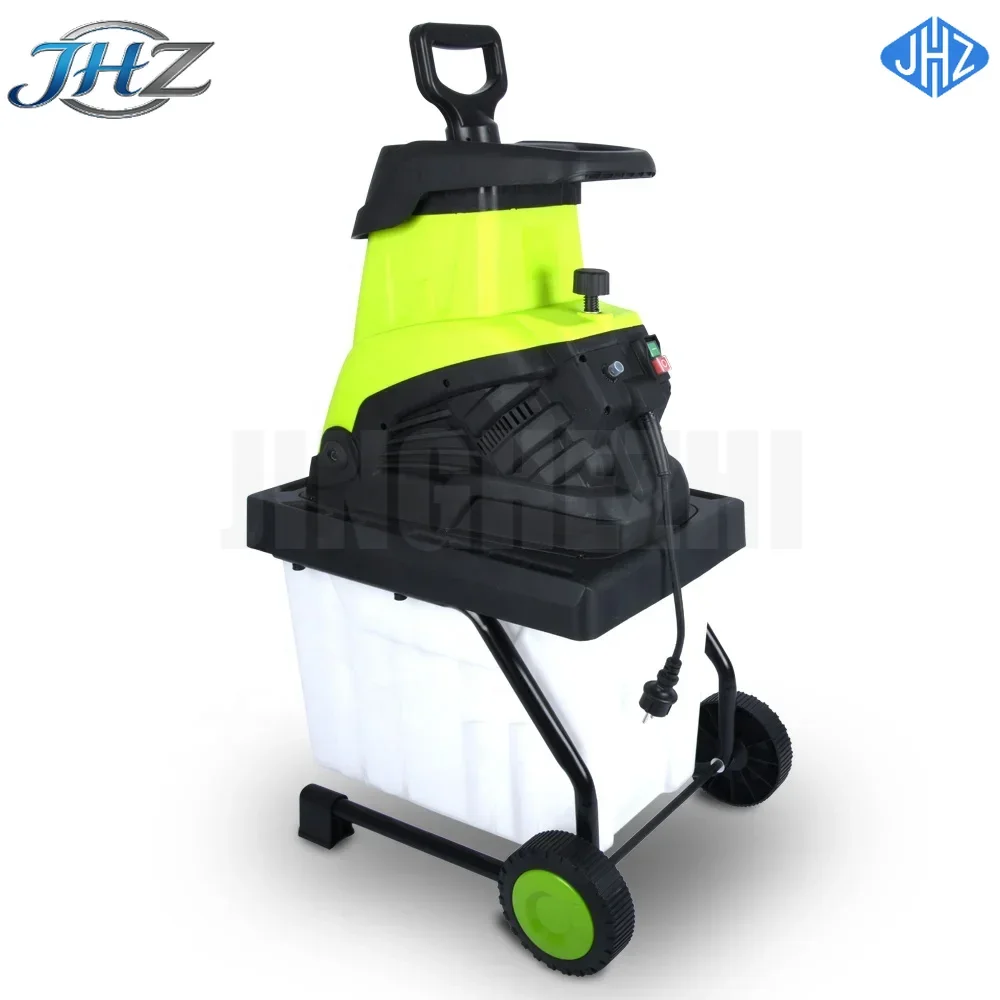 JHZ for 2500W Corded Electric Garden Shredder Machine Tree Branches Wood Chipper Weed Shredder Leaf Branch Shredder With Big